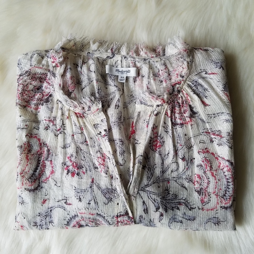 Madewell Shirred Popover in Turkish Garden Size XS - Picture 7 of 8